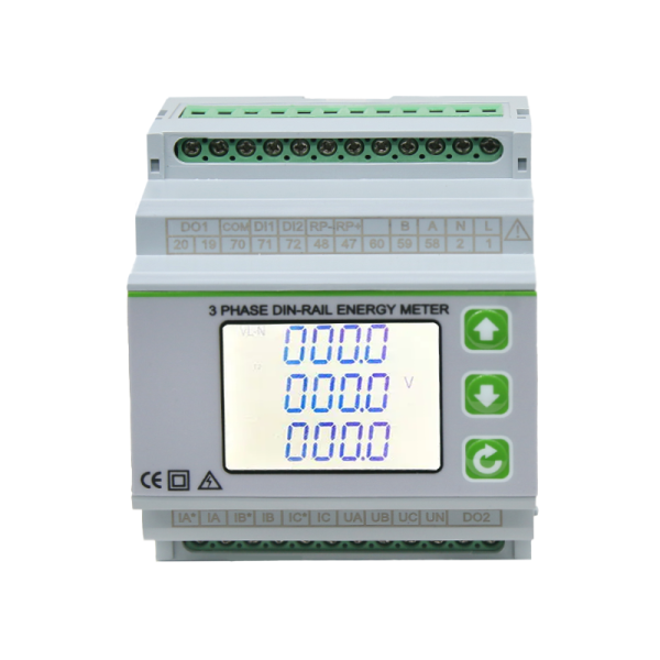 din rail 3 phase energy meter