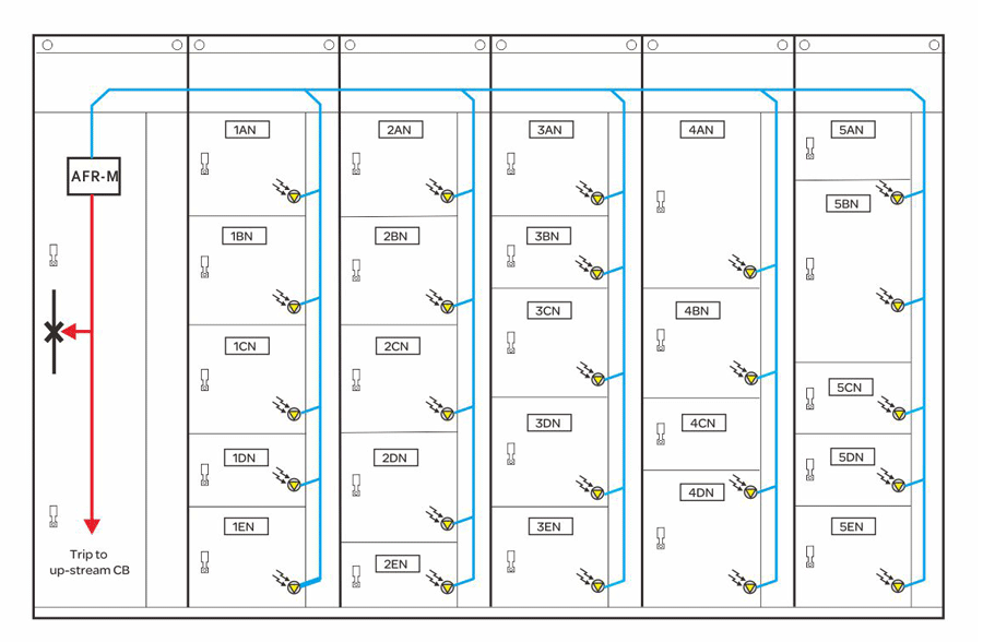 Typical application of AFR-M arc protection relay