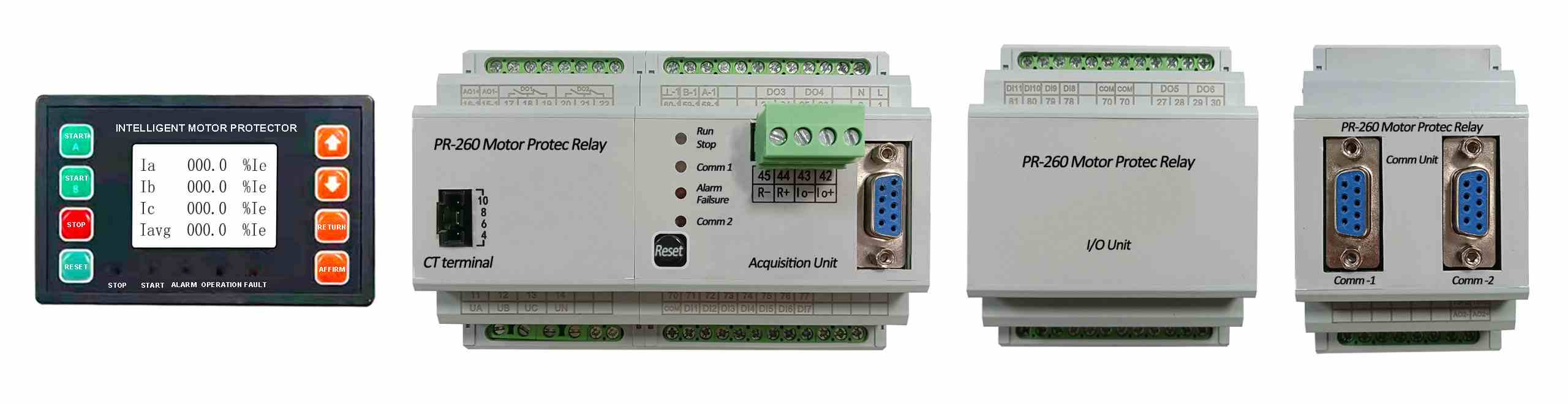 PR260 electric motor protection relay controller components