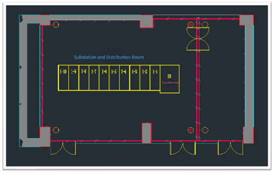 Distribution map of switchgear in low-voltage power distribution room