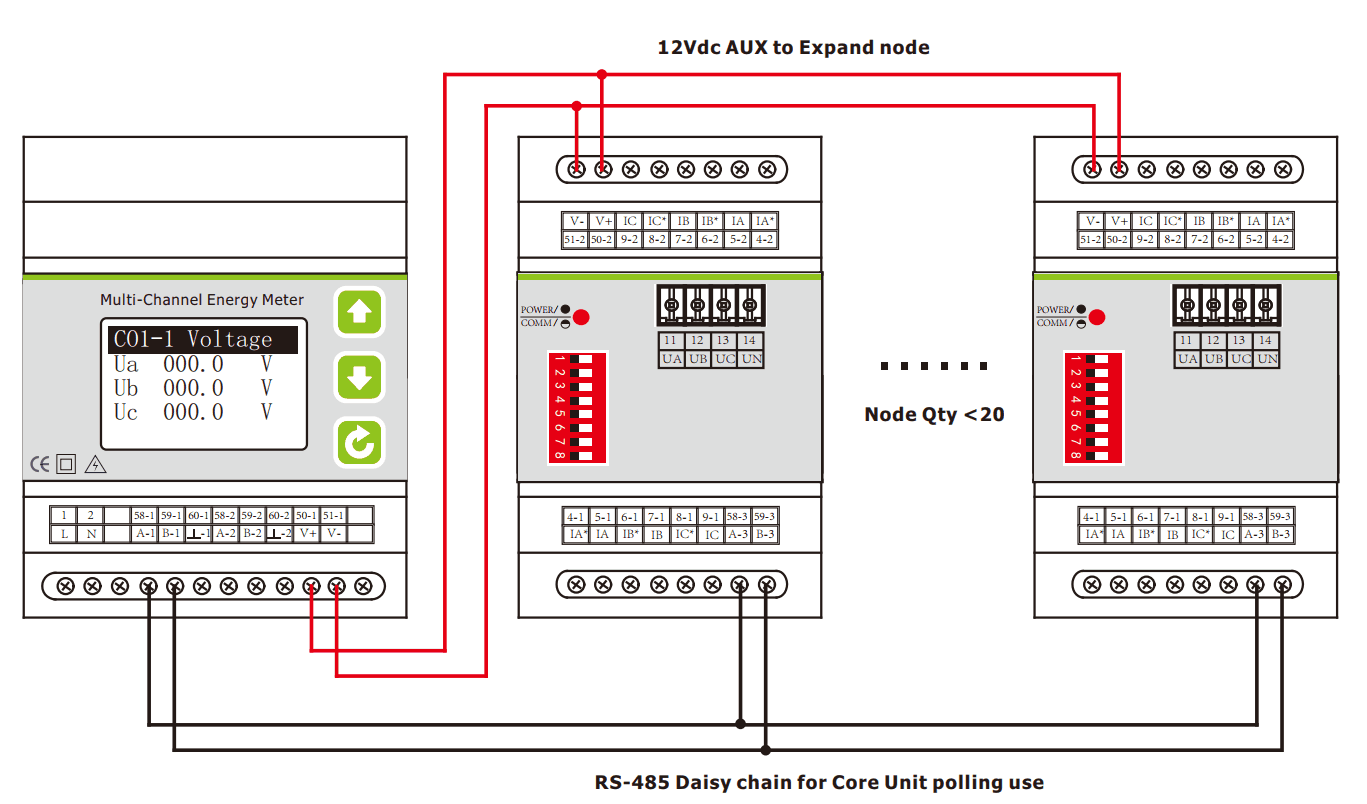 Modular energy meter wiring diagram
