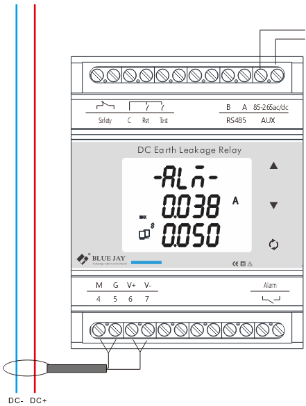wiring diagram of ELR-4MD earth leakage monitoring relay