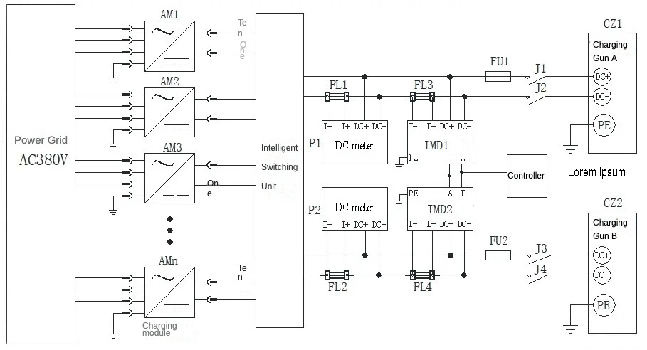 insulation monitoring device circuit diagram for DC charging pile