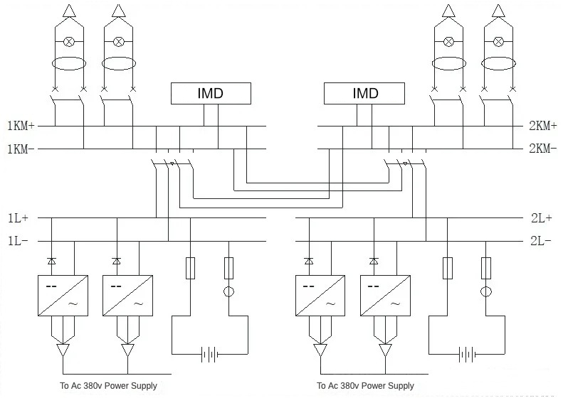 insulation monitoring device circuit diagram for DC power supply
