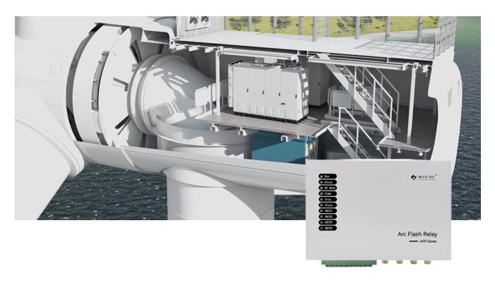 arc flash protection relay for wind turibines
